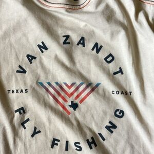 Howler Brothers Cream Tee with Blue and Red Accents